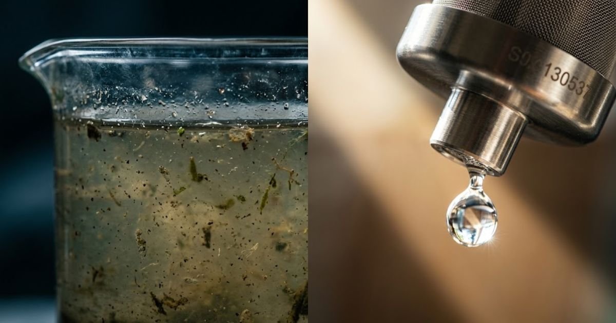 Water Freedom System filtration setup with clean drinking water